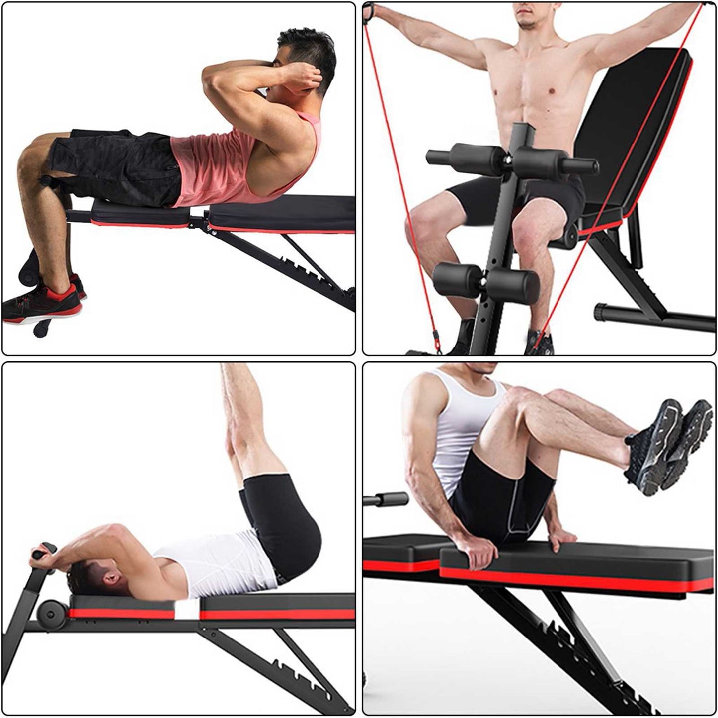 Adjustable Sit Up Incline Abs Bench Flat Fly Weight Press  Fitness Rope