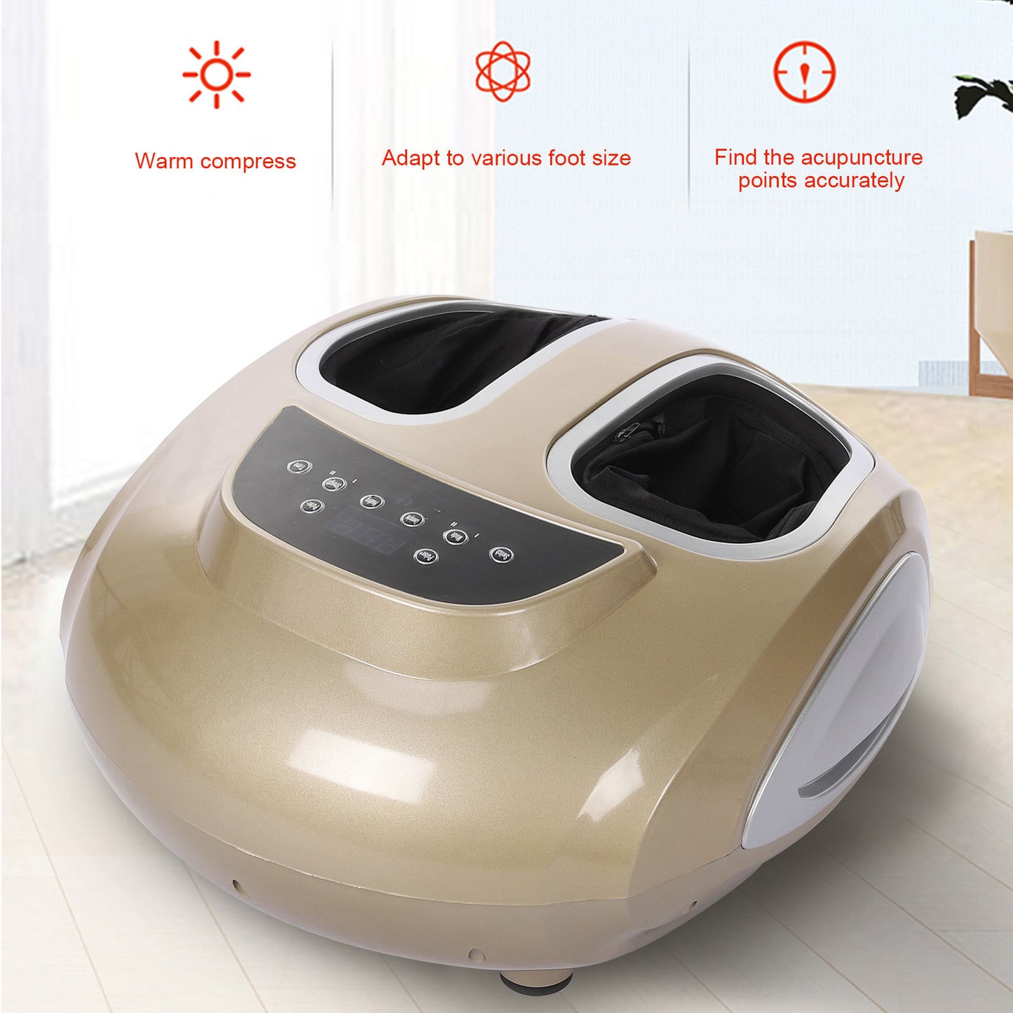 Foot Massager Machine Heat Foot Massagers & LCD Display For Blood Circulation US