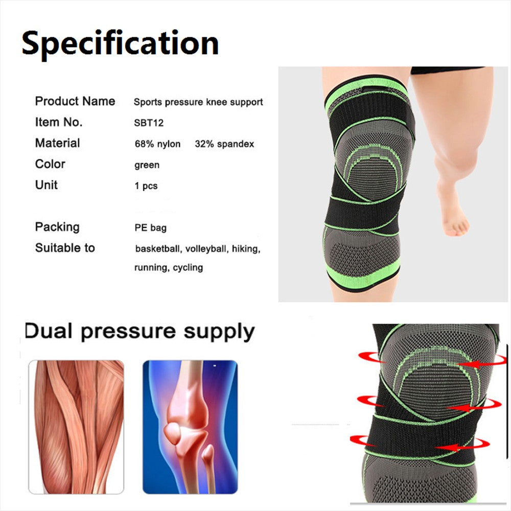 3D Weaving Knee Brace Breathable Sleeve Support for Running Jogging Sports 1pcs