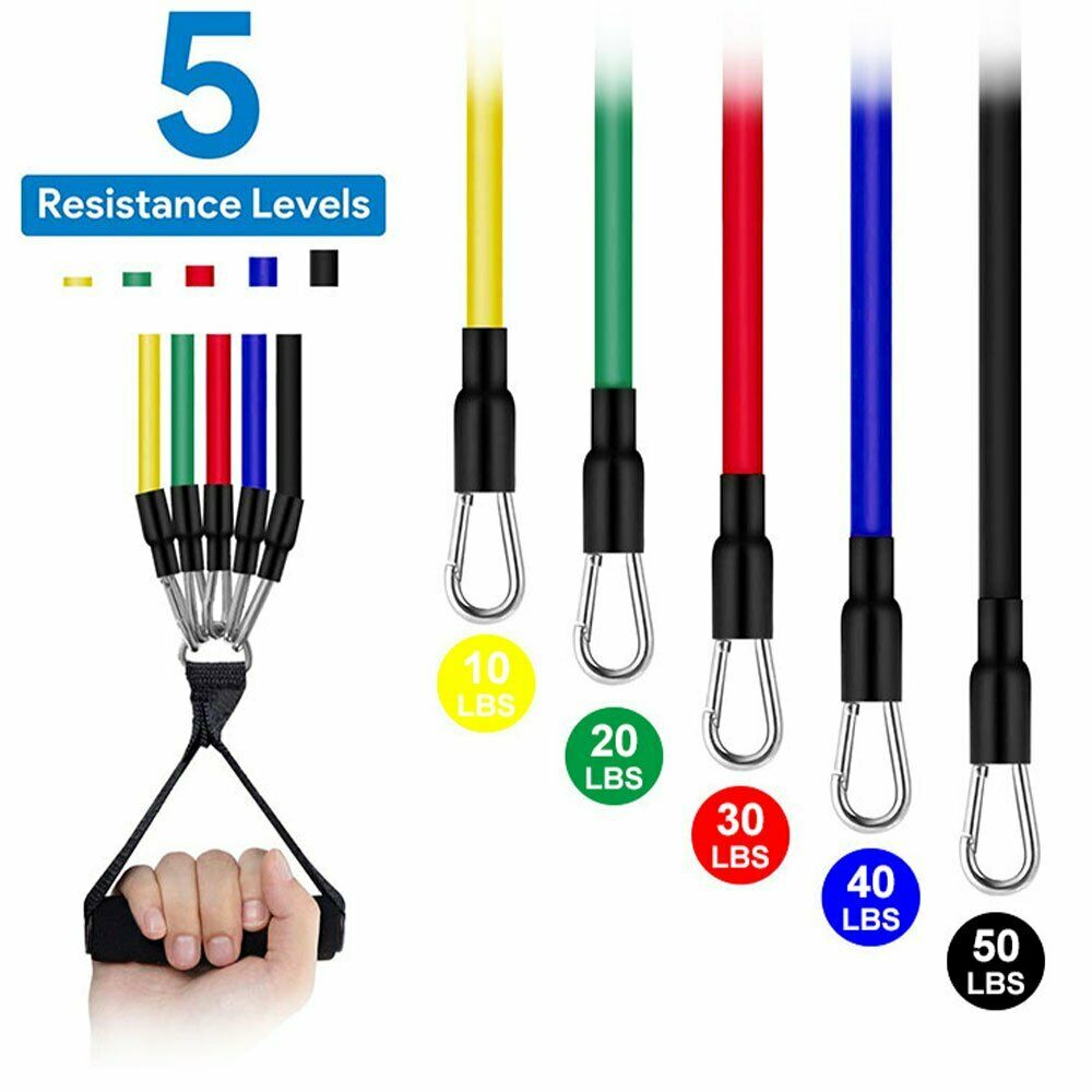 11Pcs/Set Latex Resistance Bands Crossfit Training Exercise Yoga Tubes Pull Rope Rubber Expander Elastic Bands Fitness Equipment