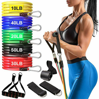 11Pcs/Set Latex Resistance Bands Crossfit Training Exercise Yoga Tubes Pull Rope Rubber Expander Elastic Bands Fitness Equipment