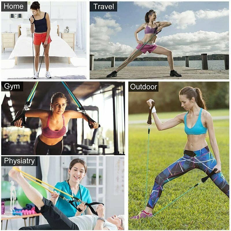 11Pcs/Set Latex Resistance Bands Crossfit Training Exercise Yoga Tubes Pull Rope Rubber Expander Elastic Bands Fitness Equipment